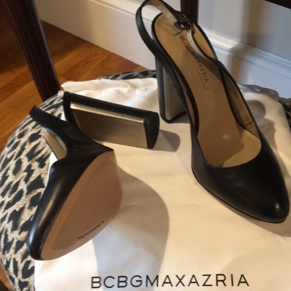 BCBG Slingbacks in Blk leather and 4”heel. New - Picture 2 of 4